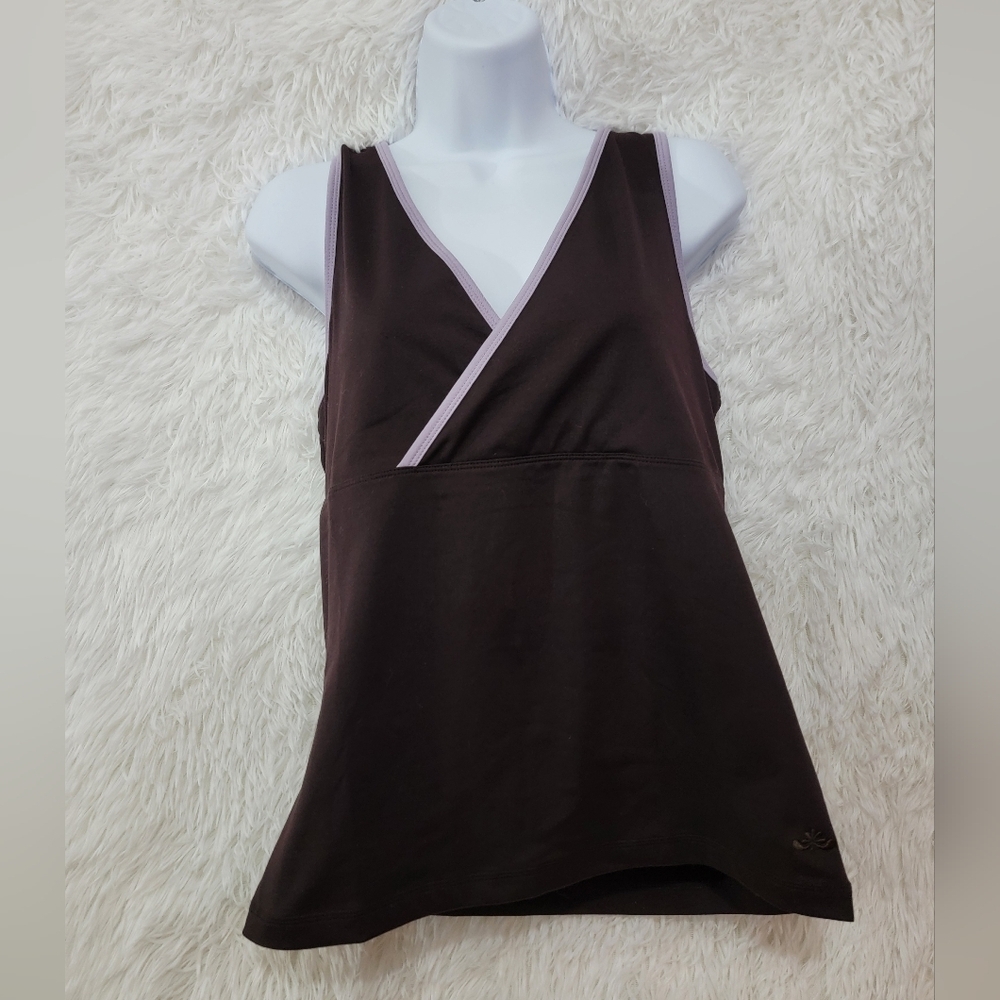 Old Navy Activewear Brown and Lilac Purple Trim Tank Top Size XLarge